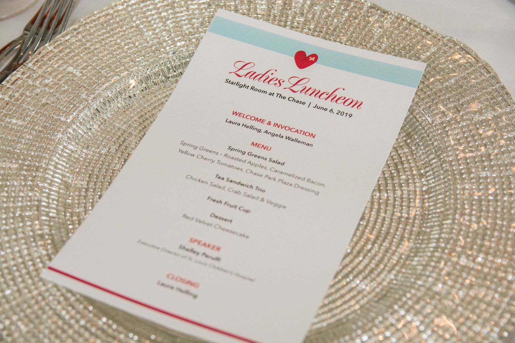 Luncheon menu and plan of events